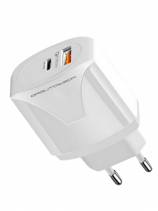 Зарядное устройство для телефона на 2 гнезда, Быстрая зарядка 20W адаптер QC 3.0/PD Орбита OT-APU62